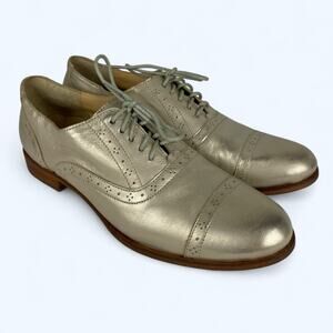 Cole Haan Brushed Gold Leather Oxfords Women's Size 7.5